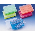Rack in pp autoclavabile +121°C con coperchio per provette per PCR ml 0,2 in strisce colore blu - 22604 